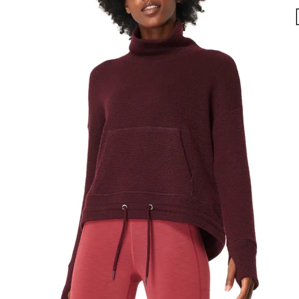 Sweaty Betty Burgundy Turtleneck Pullover Sweater